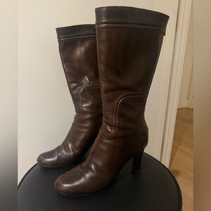 Jil Sander Dark Brown Heeled Boots